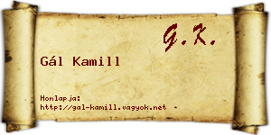 Gál Kamill névjegykártya